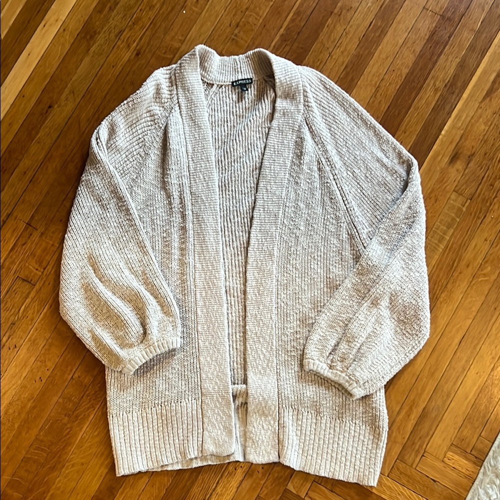 Women's Cream Chunky Knit Cardigan